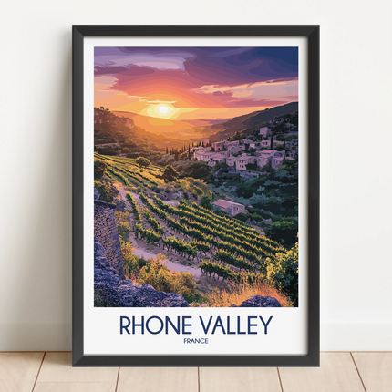 Rhone Valley Retro Travel Illustration