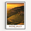 Rhone Valley Retro Travel Illustration