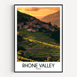 Rhone Valley Retro Travel Illustration
