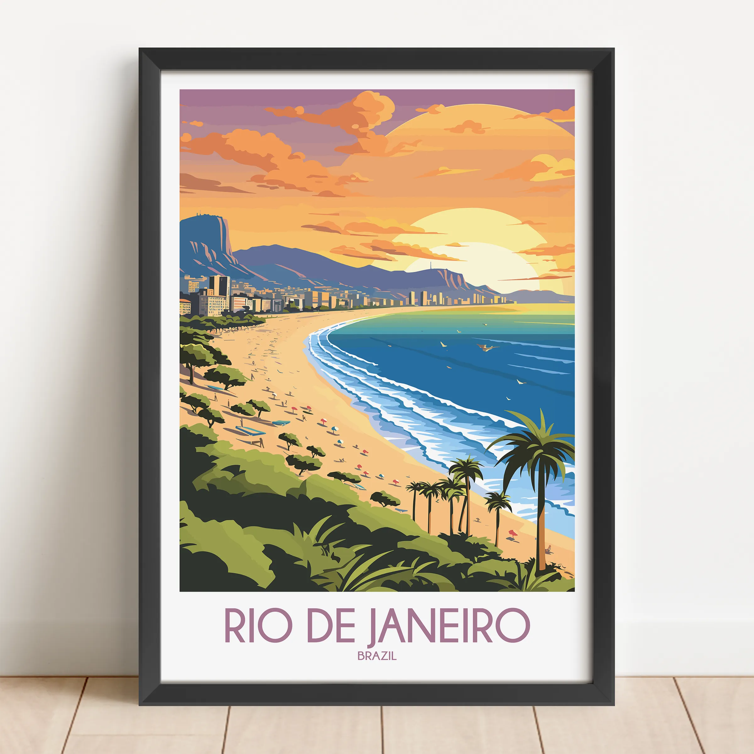 Rio De Janeiro Retro Travel Illustration