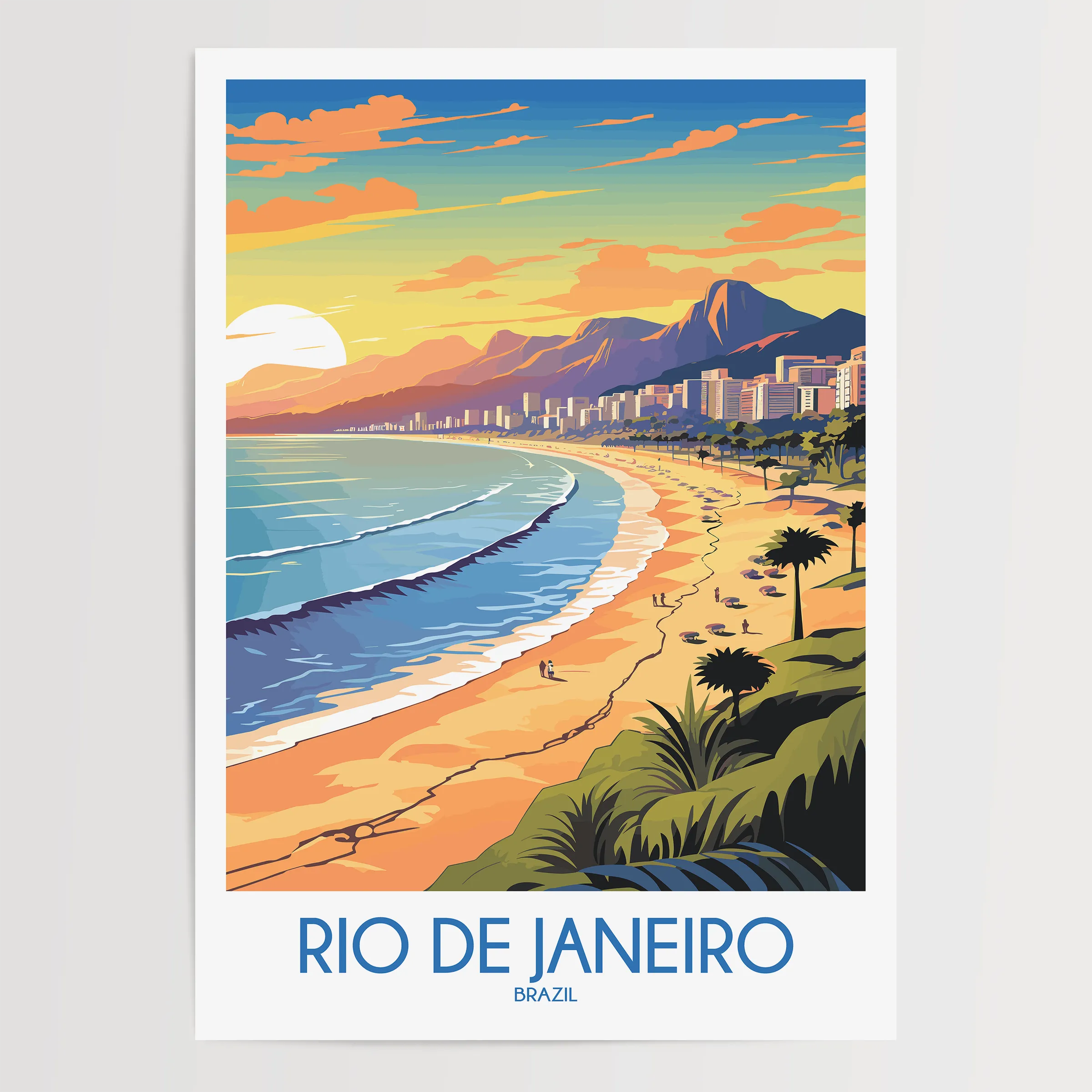 Rio De Janeiro Vintage Style Print