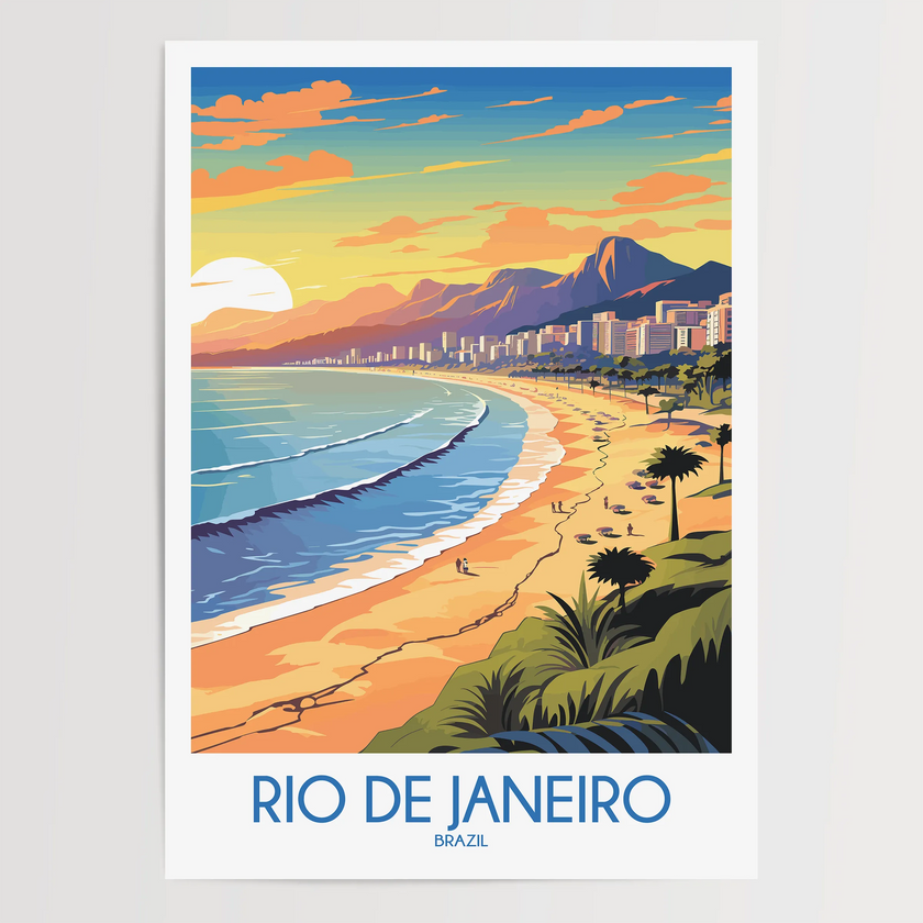 Rio De Janeiro Vintage Style Print