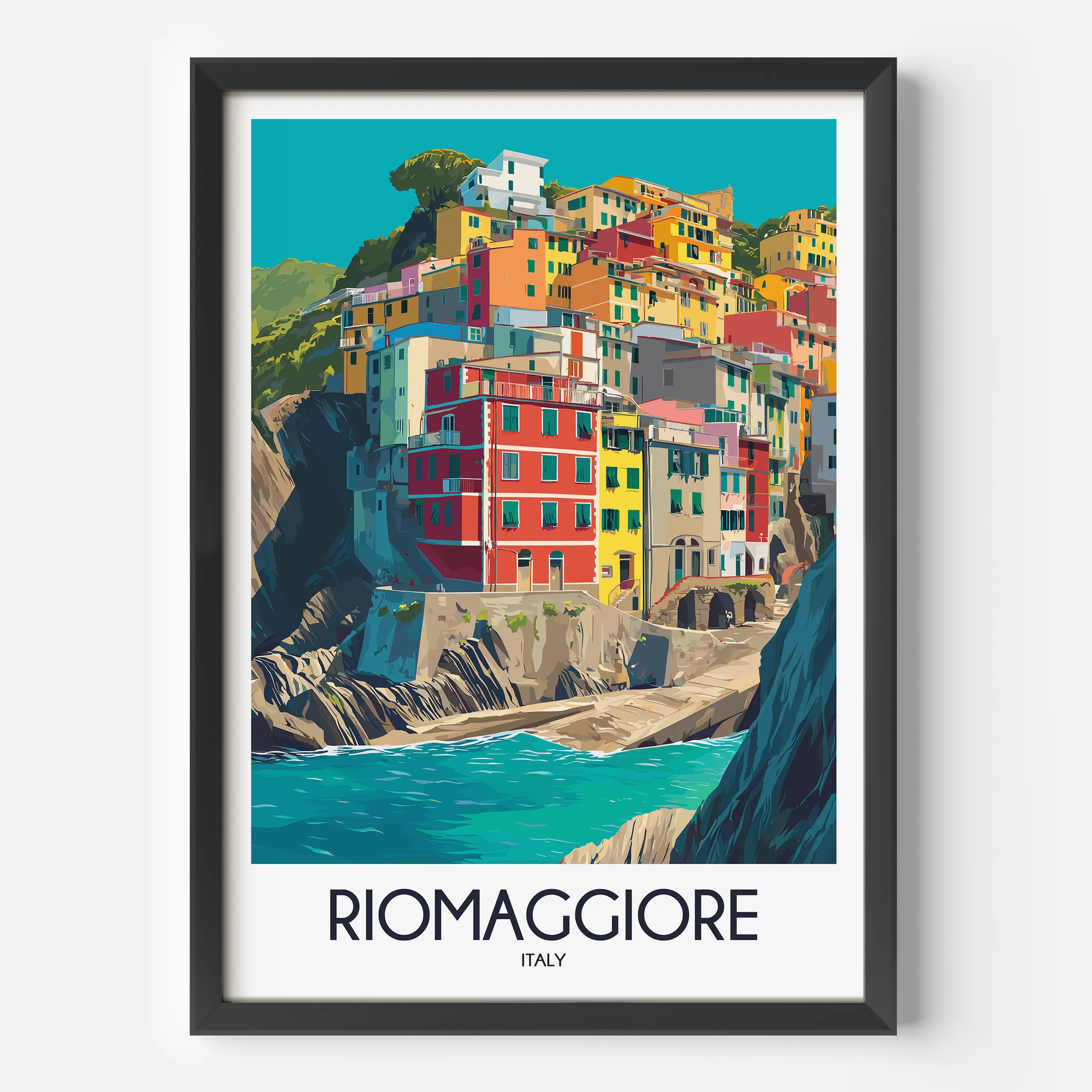 Riomaggiore Retro Travel Illustration