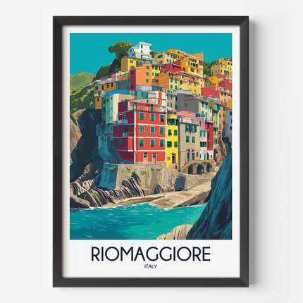 Riomaggiore Retro Travel Illustration