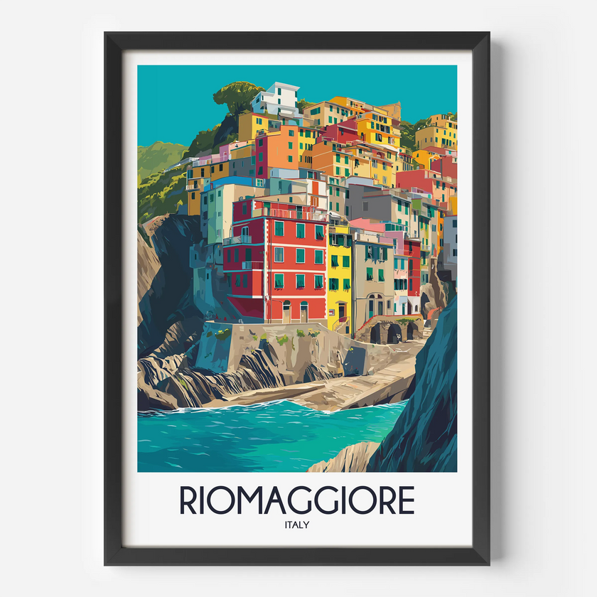 Riomaggiore Retro Travel Illustration