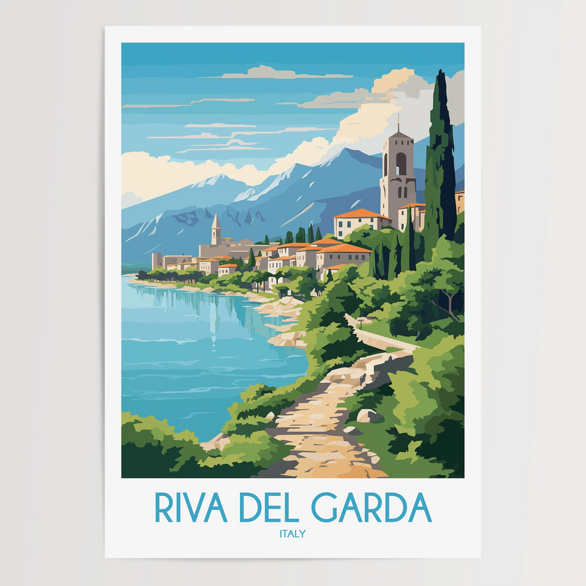 Riva Del Garda Vintage Style Print