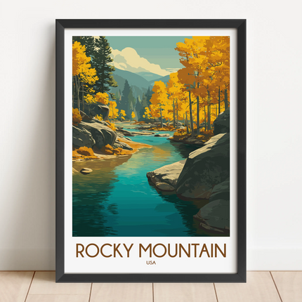 Rocky Mountain National Park Modern Travel Poster