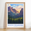 Rocky Mountain Retro Travel Illustration