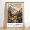 Rocky Mountain Retro Travel Illustration