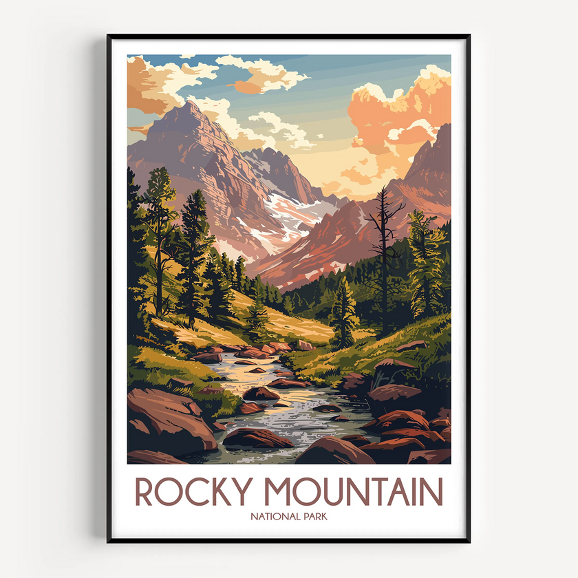 Rocky Mountain Scenic Landscape Art