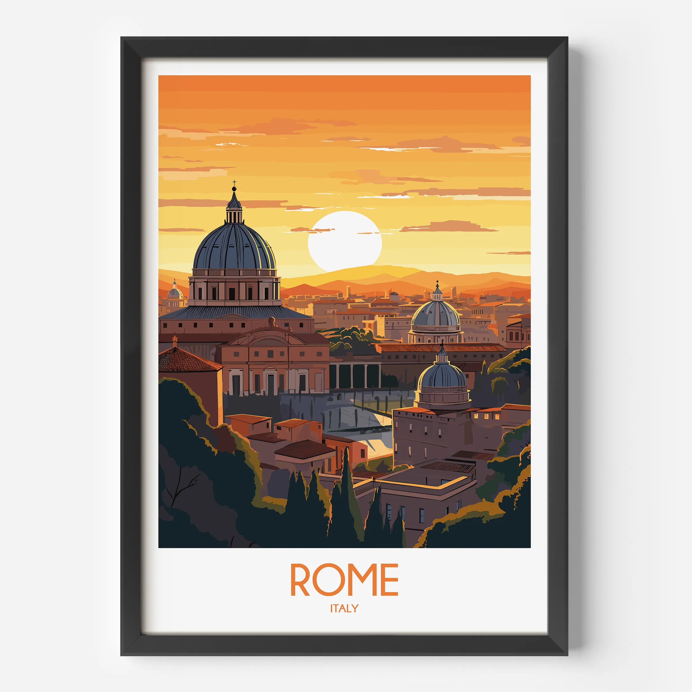 Rome Retro Travel Illustration