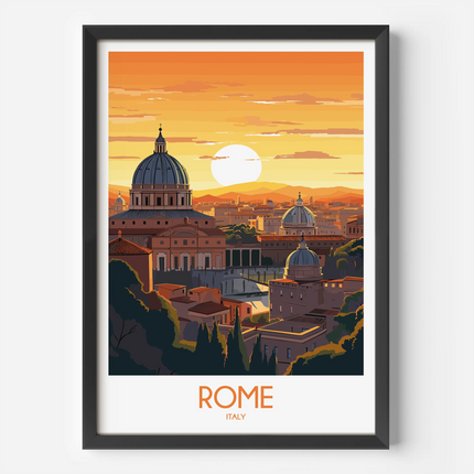 Rome Retro Travel Illustration