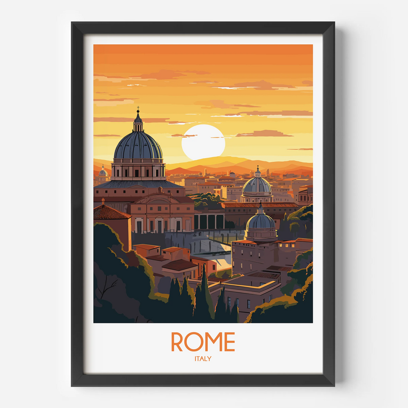 Rome Retro Travel Illustration