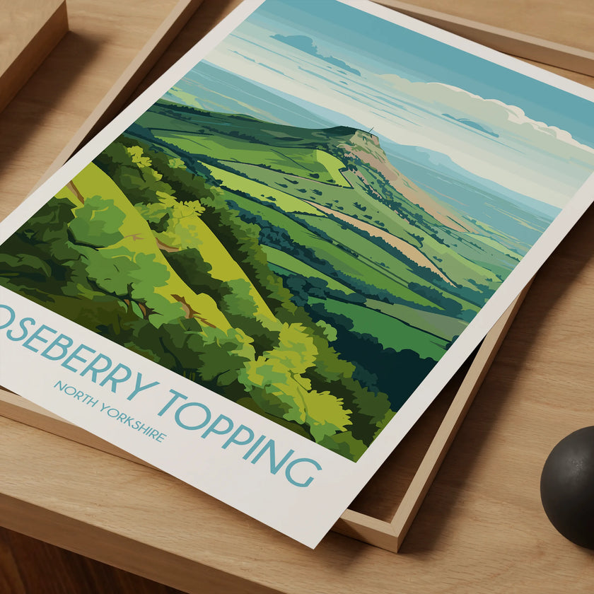 Roseberry Topping Modern Travel Poster