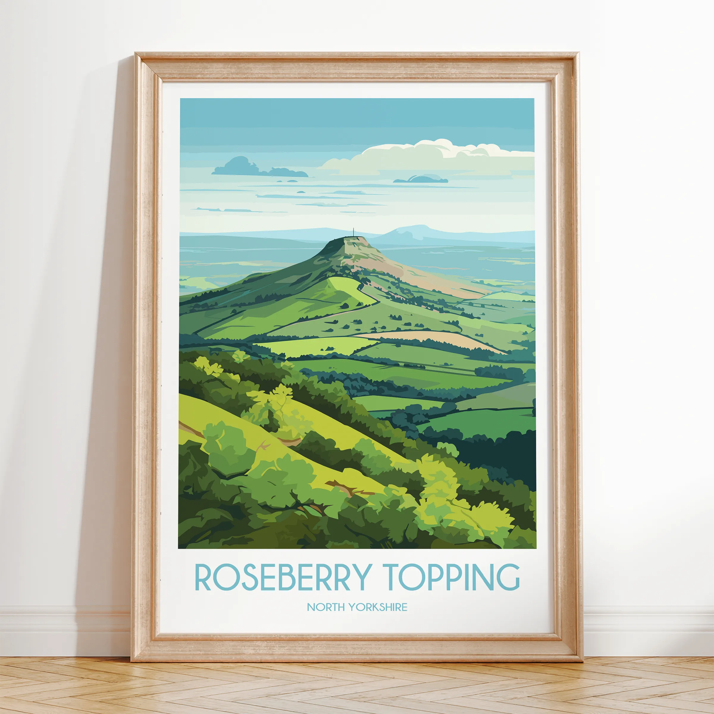 Roseberry Topping Vintage Style Print