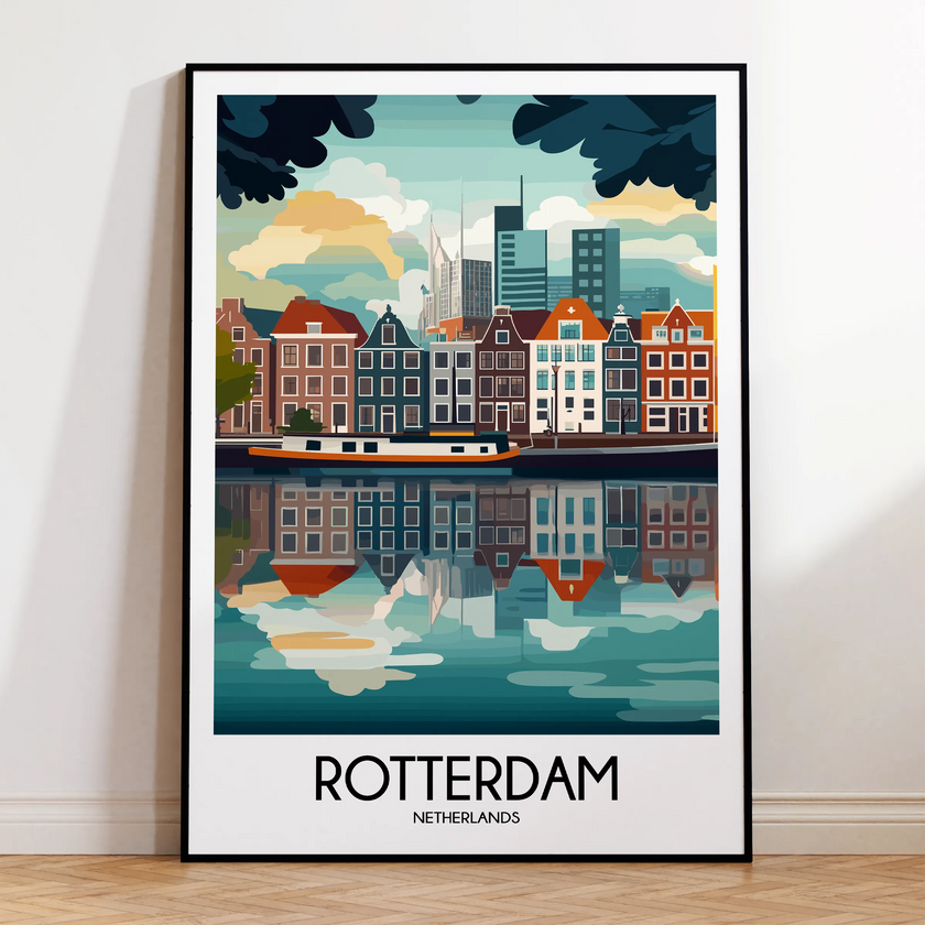 Rotterdam Retro Travel Illustration