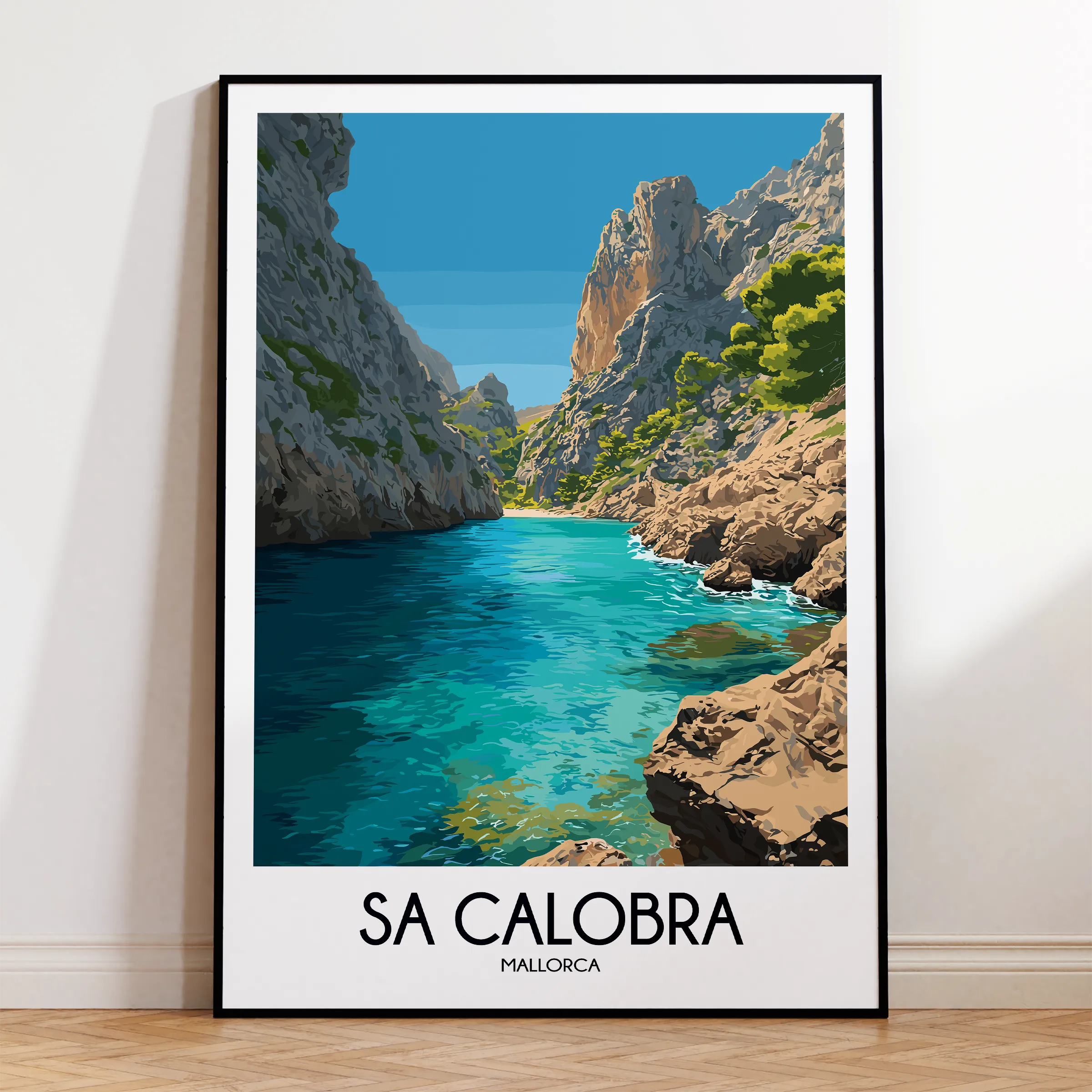 Sa Calobra Retro Travel Illustration