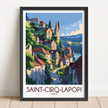 Saint-Cirq-Lapopie Modern Travel Poster