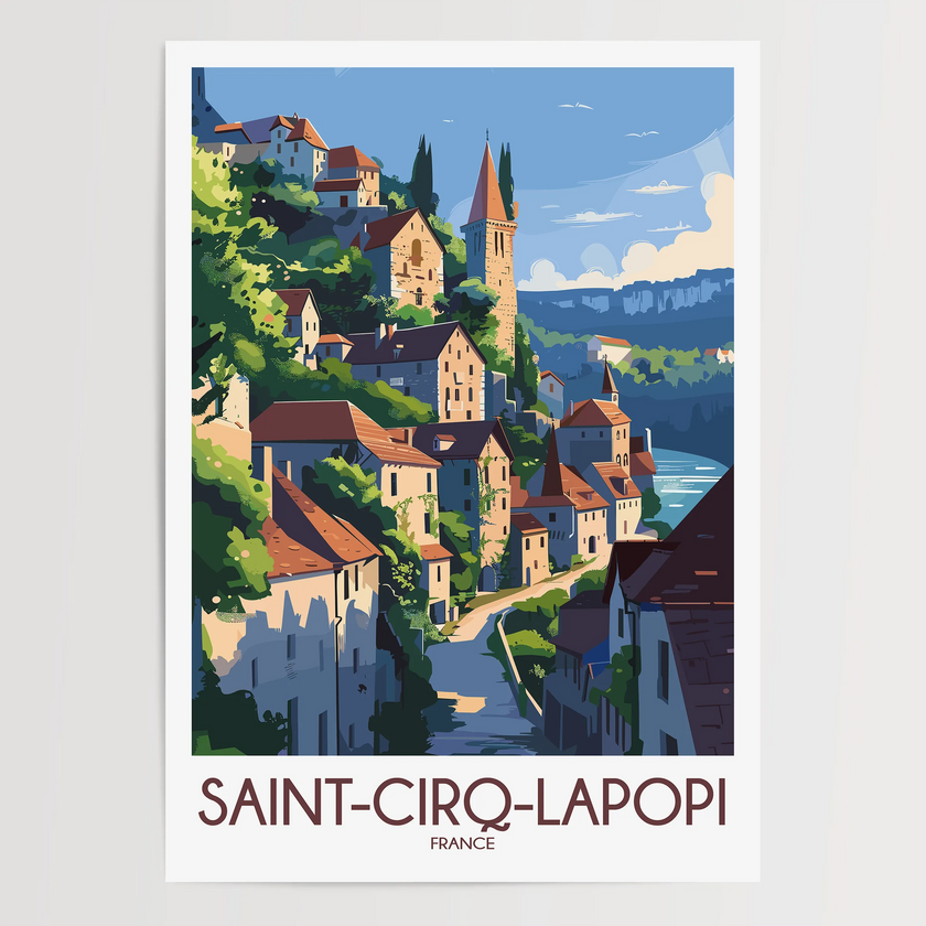 Saint-Cirq-Lapopie Souvenir Poster Print