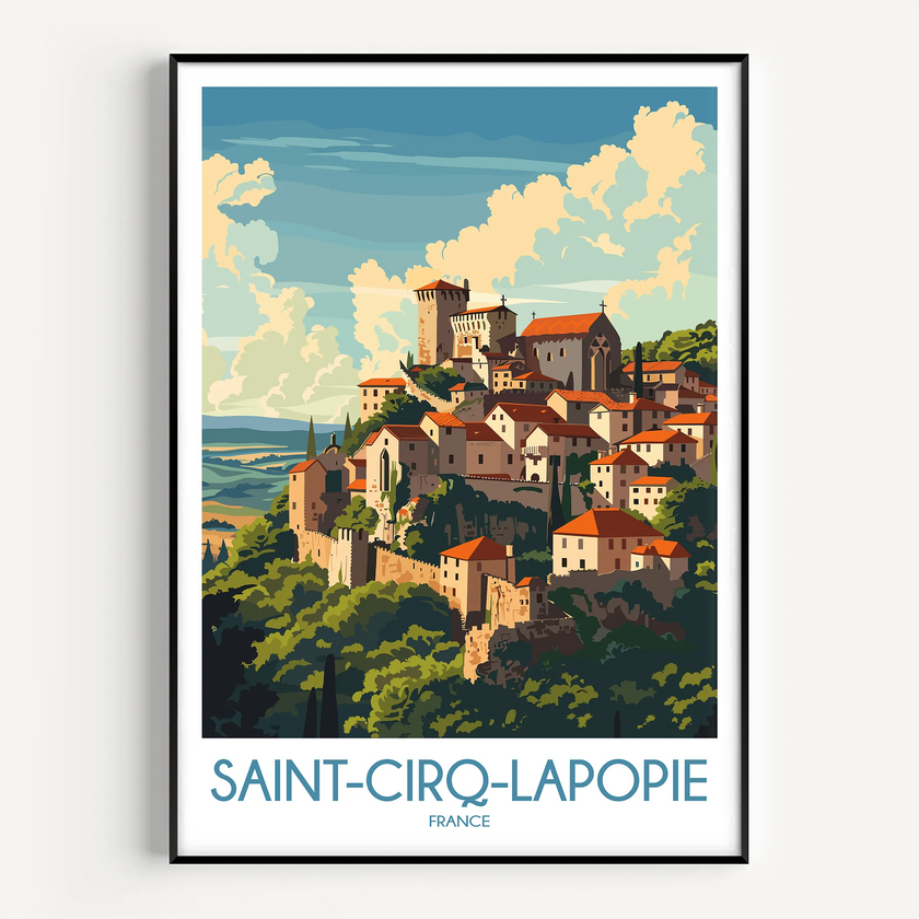 Saint-Cirq-Lapopie Souvenir Poster Print