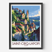 Saint-Cirq-Lapopie Vintage Style Print