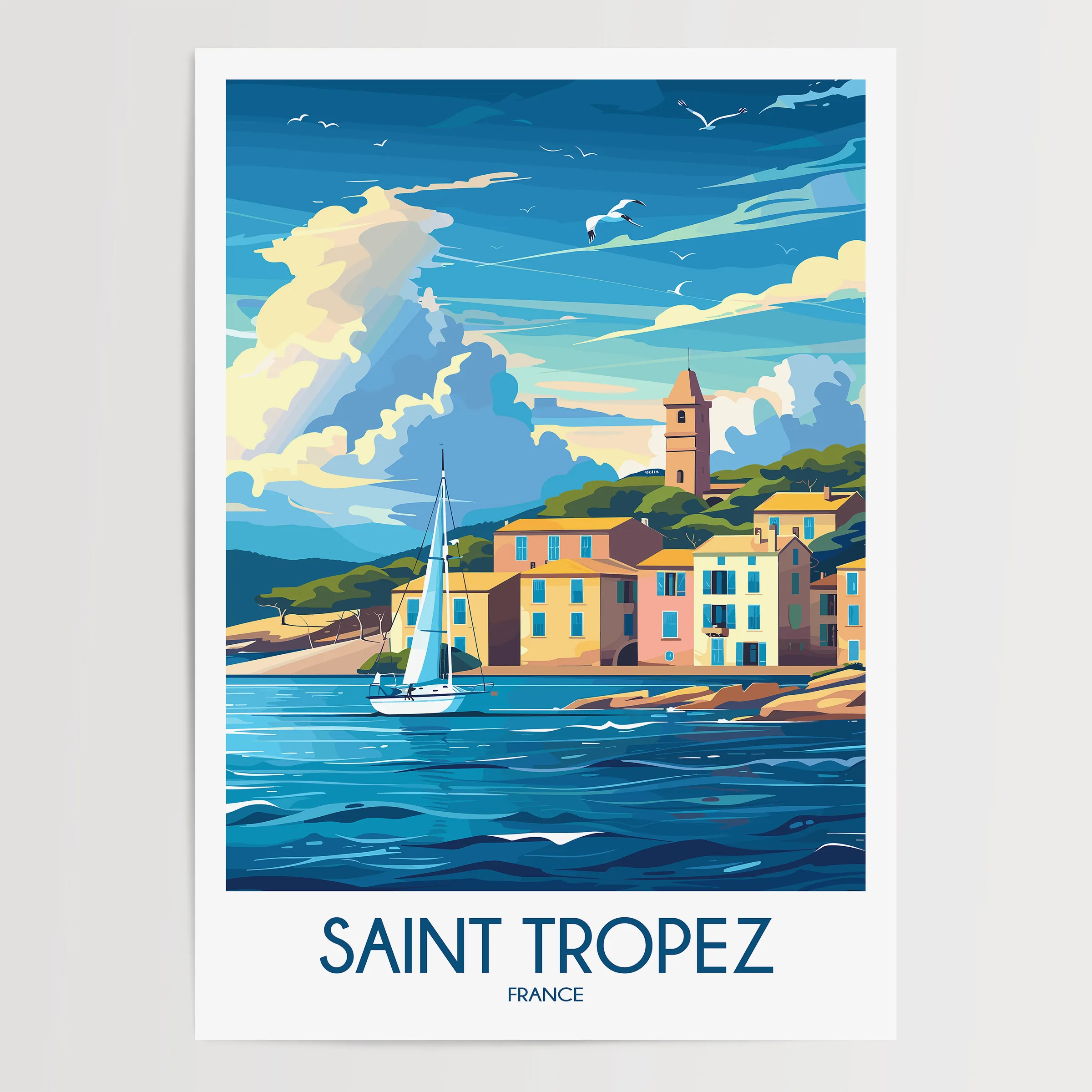Saint Tropez Scenic Landscape Art