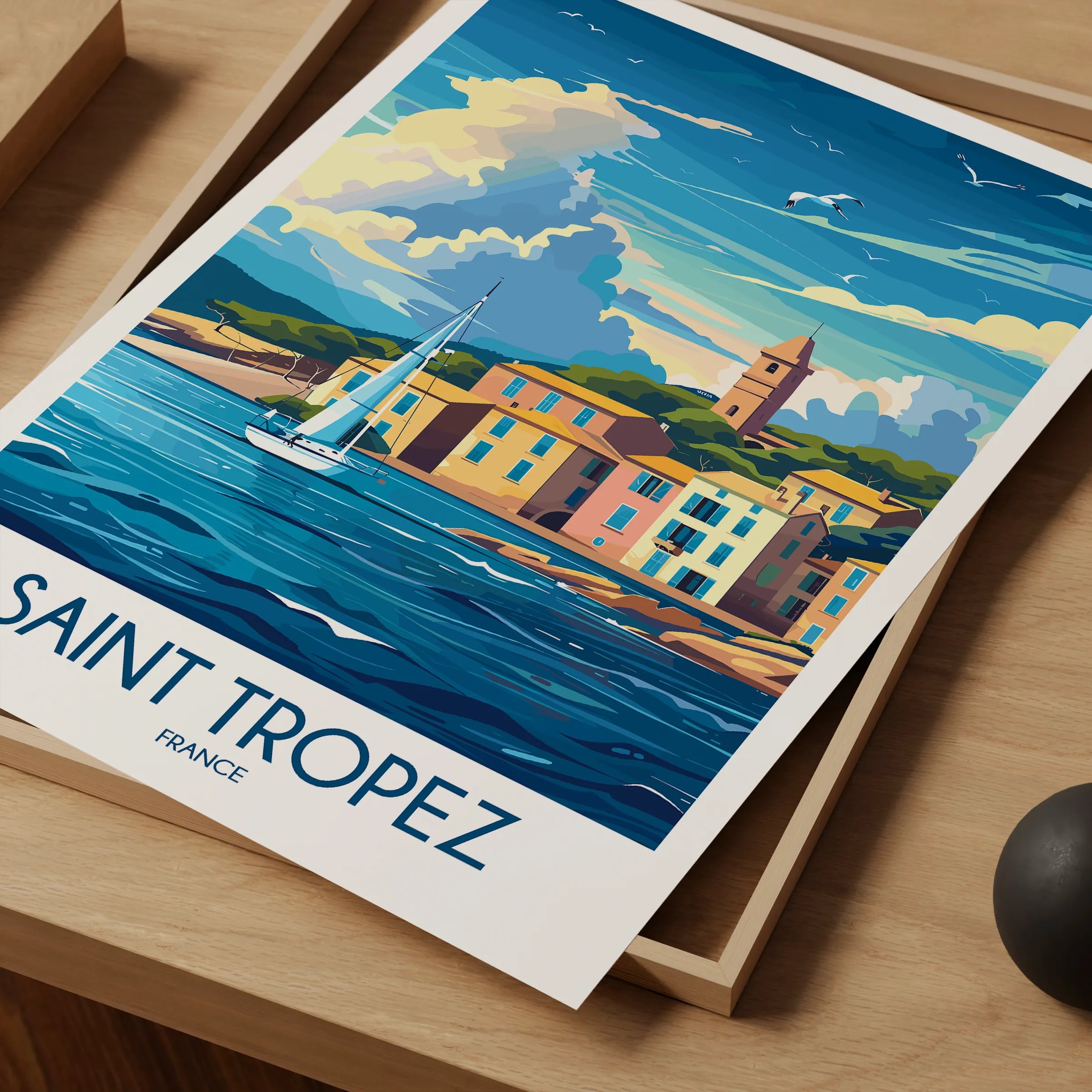 Saint Tropez Vintage Style Print