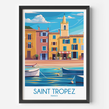 Saint Tropez Vintage Style Print