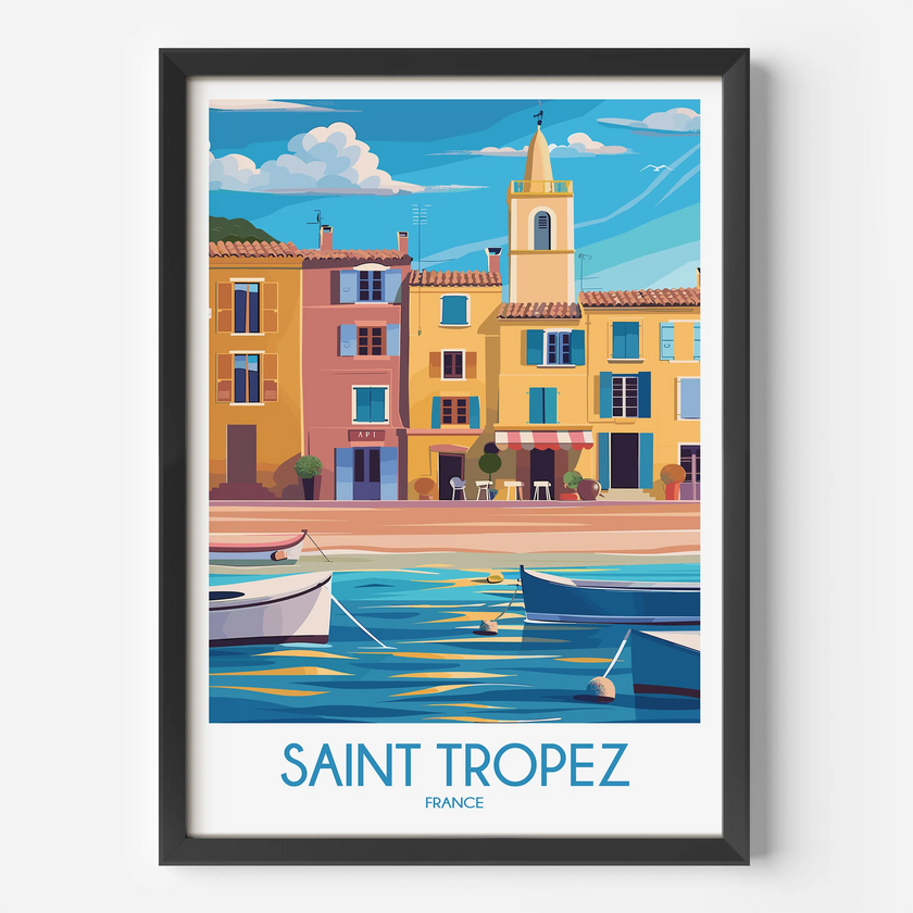 Saint Tropez Vintage Style Print