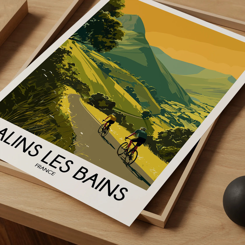 Salins Les Bains Retro Travel Illustration