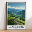 Salins Les Bains Retro Travel Illustration