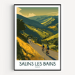 Salins Les Bains Retro Travel Illustration