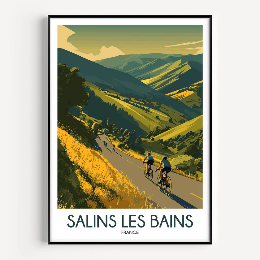 Salins Les Bains Retro Travel Illustration