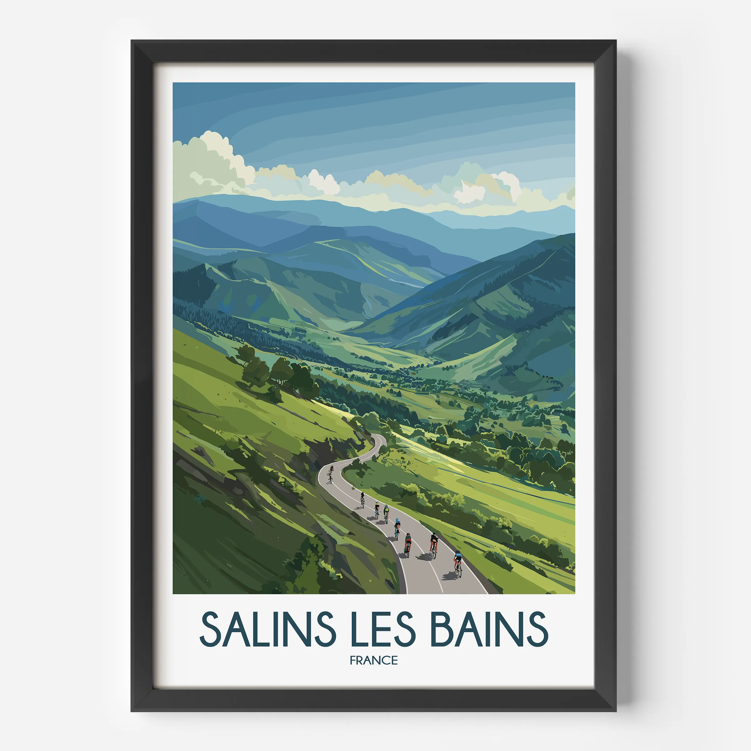 Salins Les Bains Vintage Style Print