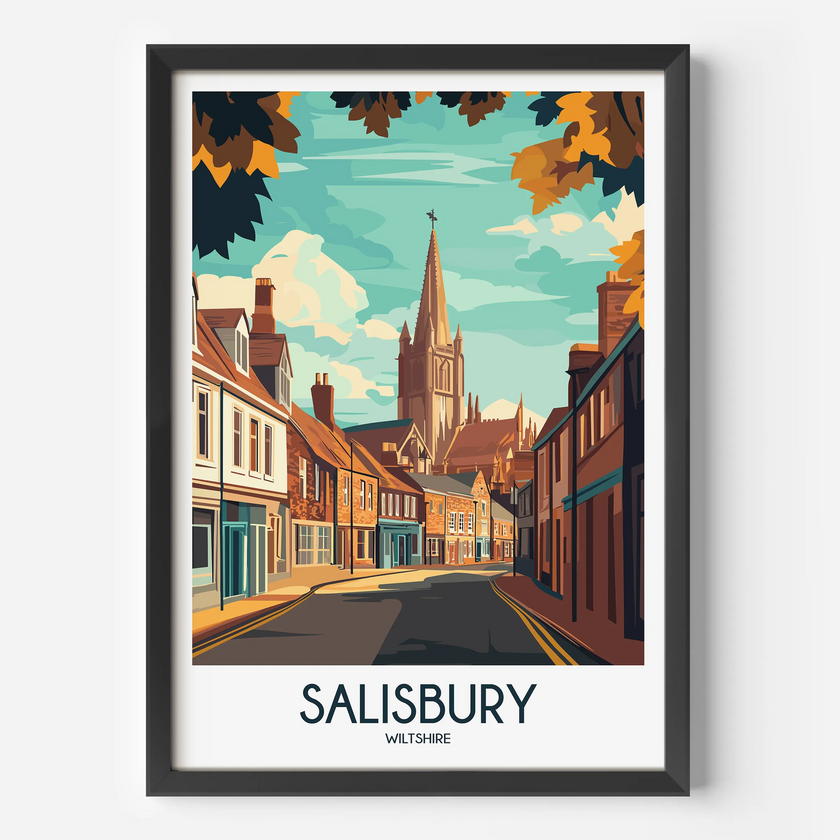 Salisbury Modern Travel Poster