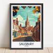 Salisbury Retro Travel Illustration