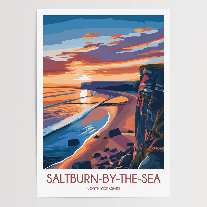 Saltburn-By-The-Sea Modern Travel Poster