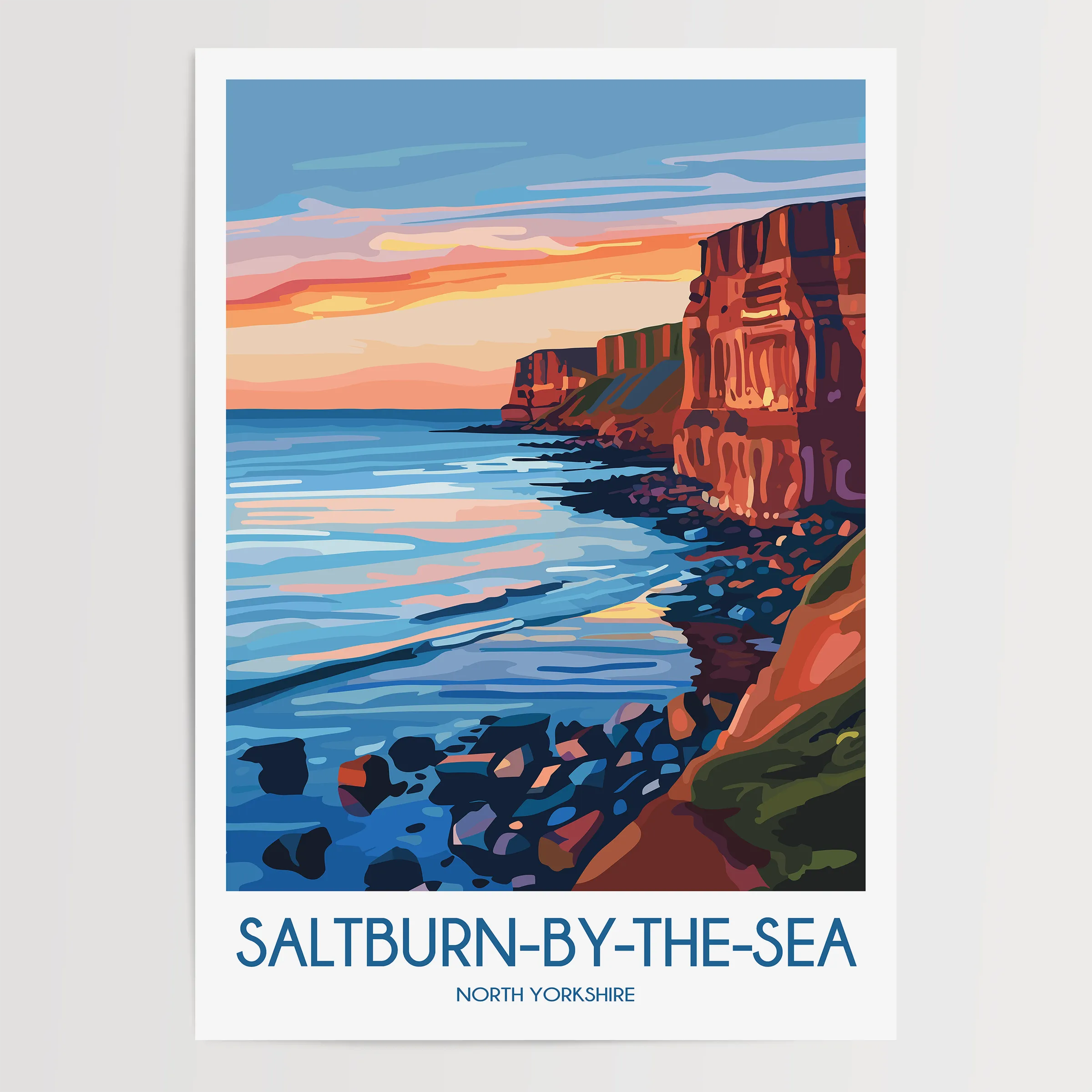 Saltburn-By-The-Sea Retro Travel Illustration