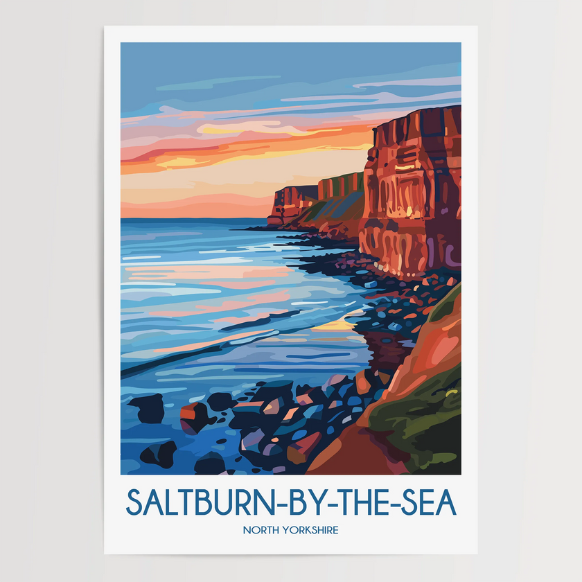 Saltburn-By-The-Sea Retro Travel Illustration
