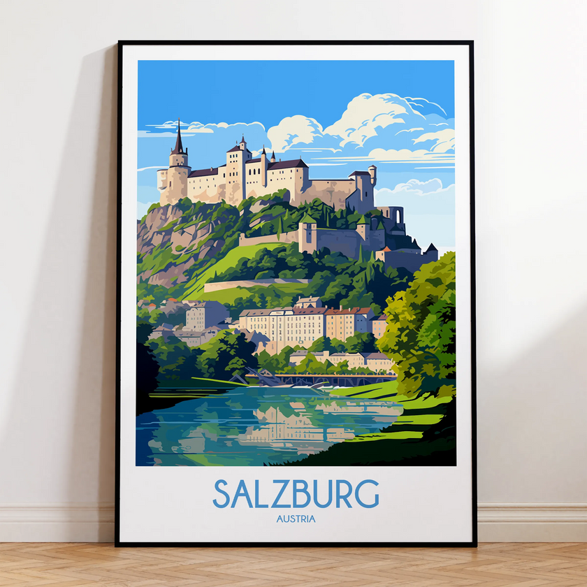 Salzburg Retro Travel Illustration