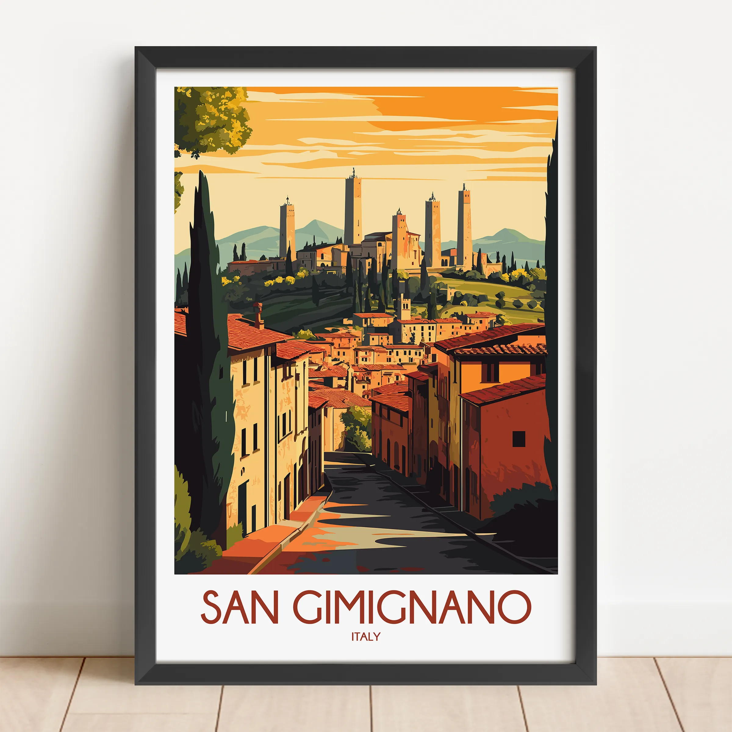 San Gimignano Minimalist Wall Art