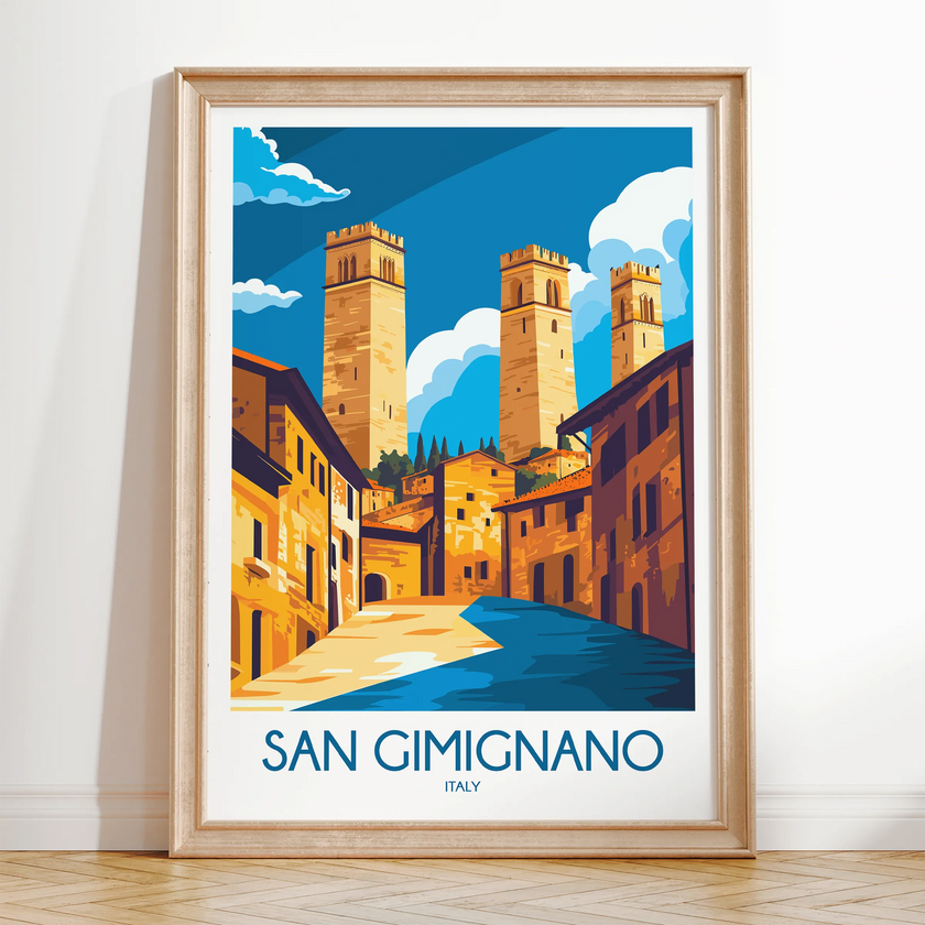 San Gimignano Modern Travel Poster