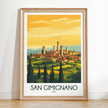 San Gimignano Retro Travel Illustration