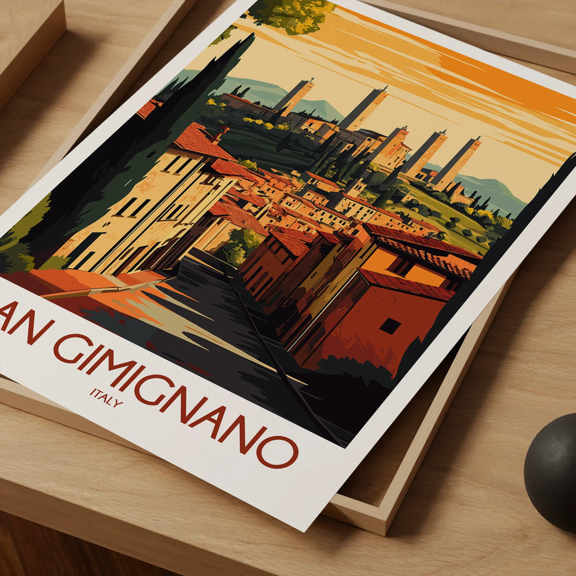 San Gimignano Scenic Landscape Art