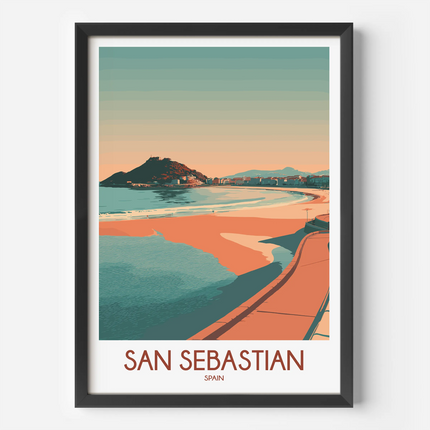 San Sebastian Modern Travel Poster
