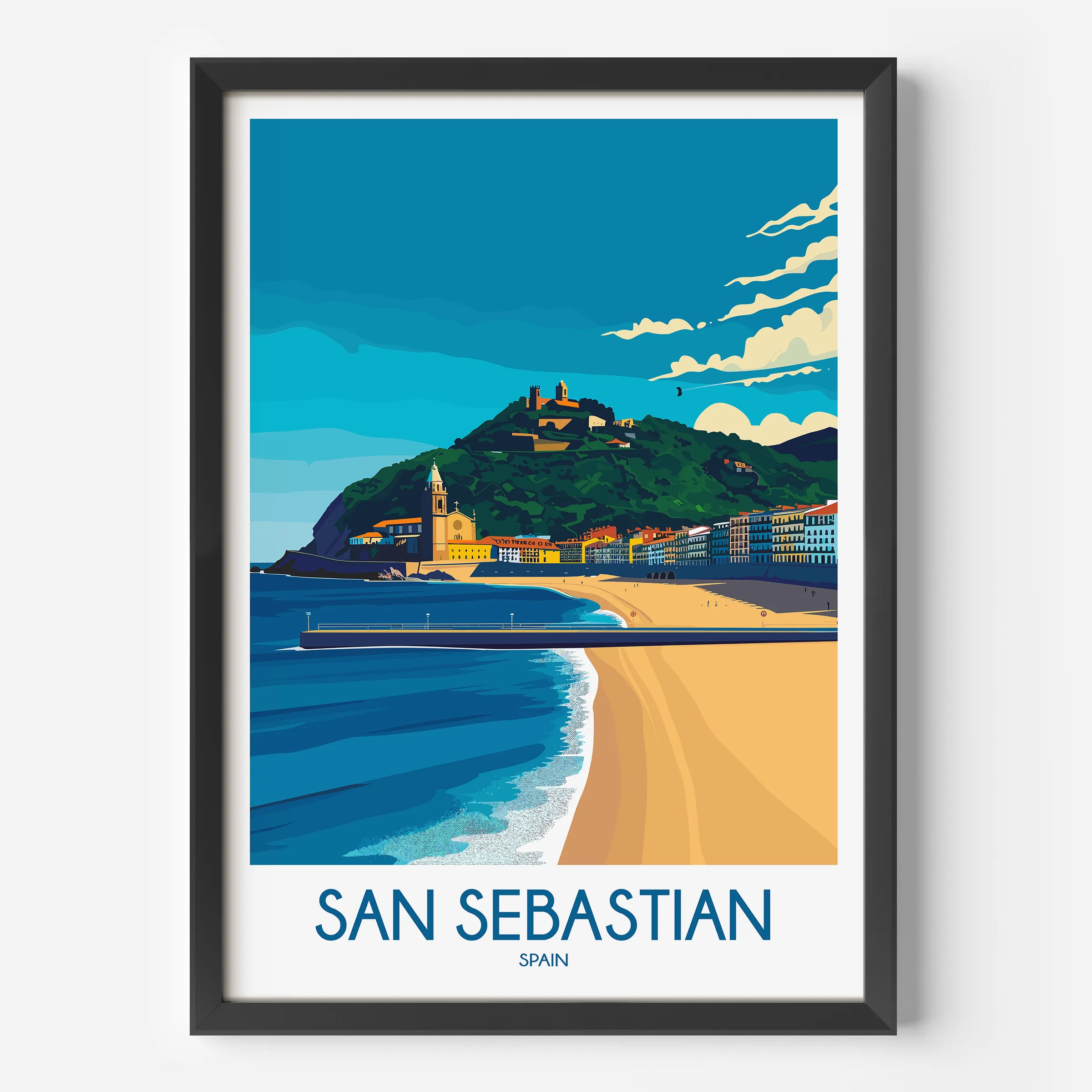 San Sebastian Modern Travel Poster