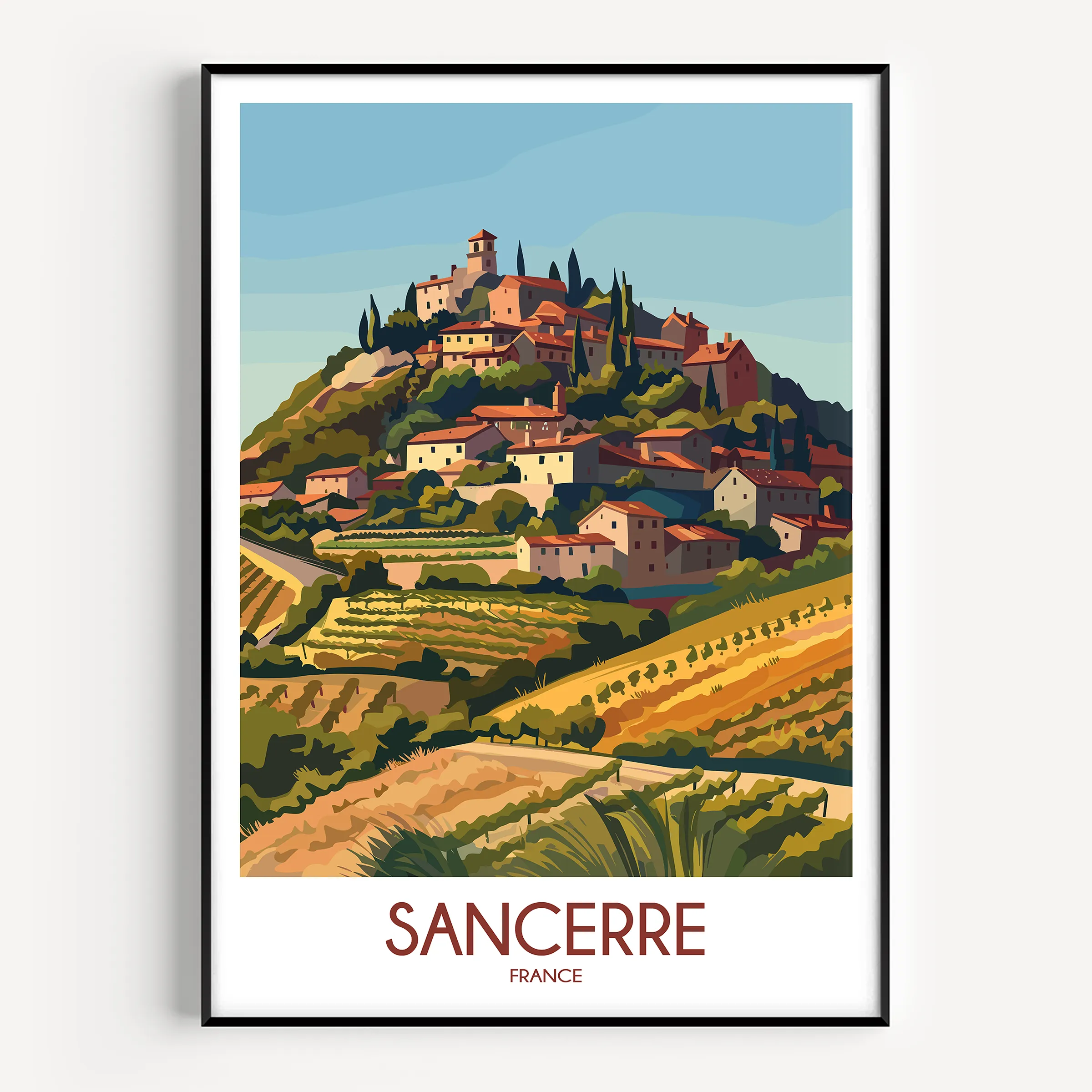 Sancerre Retro Travel Illustration