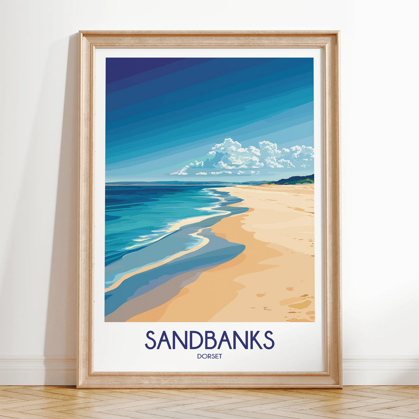 Sandbanks Modern Travel Poster