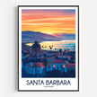 Santa Barbara Retro Travel Illustration