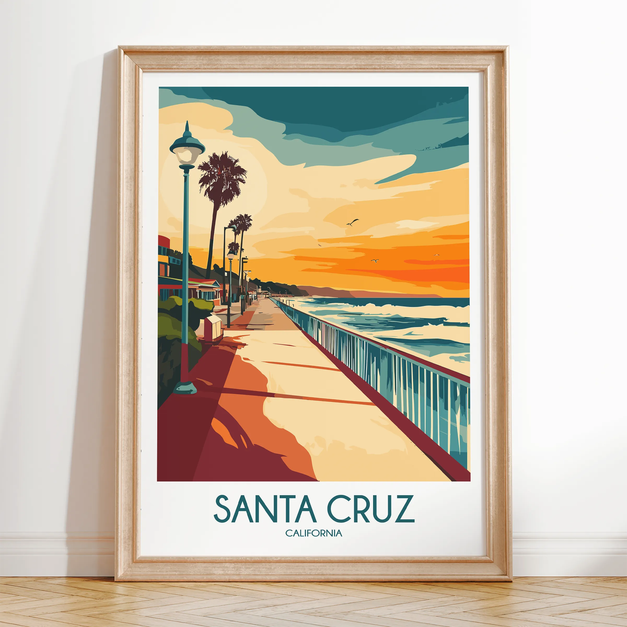 Santa Cruz Modern Travel Poster